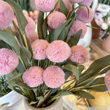 Pompom Pick w/ Green Eva Leaves Bundle 13"