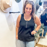 Plus Ribbed Scoop Neck Tank