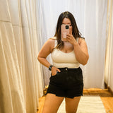 Distressed Raw Hem Shorts