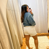 Distressed Raw Hem Shorts