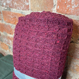 Red Textured Waffle Woven Throw 50x60”