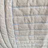 Cotton Chambray Quilted Lumbar Pillow 24X16"