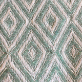 Natural & Green Diamond Woven Throw