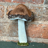 Velvet Brown Beaded Edge Mushroom 6”