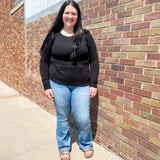 Plus Round Neck Raglan Sweater