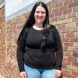 Plus Round Neck Raglan Sweater