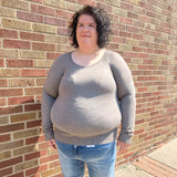 Plus Round Neck Raglan Sweater