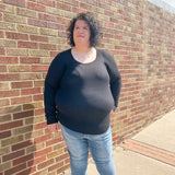 Plus Round Neck Raglan Sweater