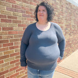 Plus Round Neck Raglan Sweater