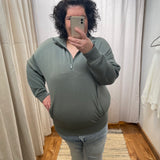 Plus Modal Poly Quarter Zip Funnel Neck Pullover