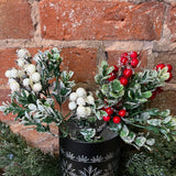 Iced Boxwood & Berry Mini Pick 8”