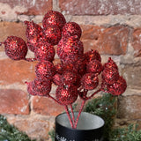 Glittery Clustered Berries Pick 13”