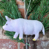 Pink Faux Fur Pig Orn