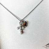 Bubble Cross Necklace w/ Cross & Heart Charm