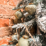 Olive Green Mercury Glass Orn Garland 72”