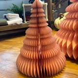 Pink Paper Honeycomb Trees w/ Glitter Edge Set of 3