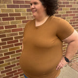Plus Short Sleeve Round Neck Top