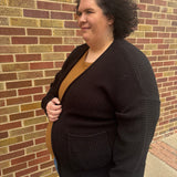 Plus Waffle Cardigan Sweater