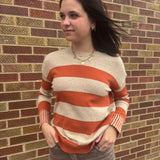 Striped Crewneck Long Sleeve Sweater