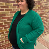 Plus Waffle Cardigan Sweater