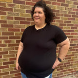 Plus Short Sleeve Round Neck Top
