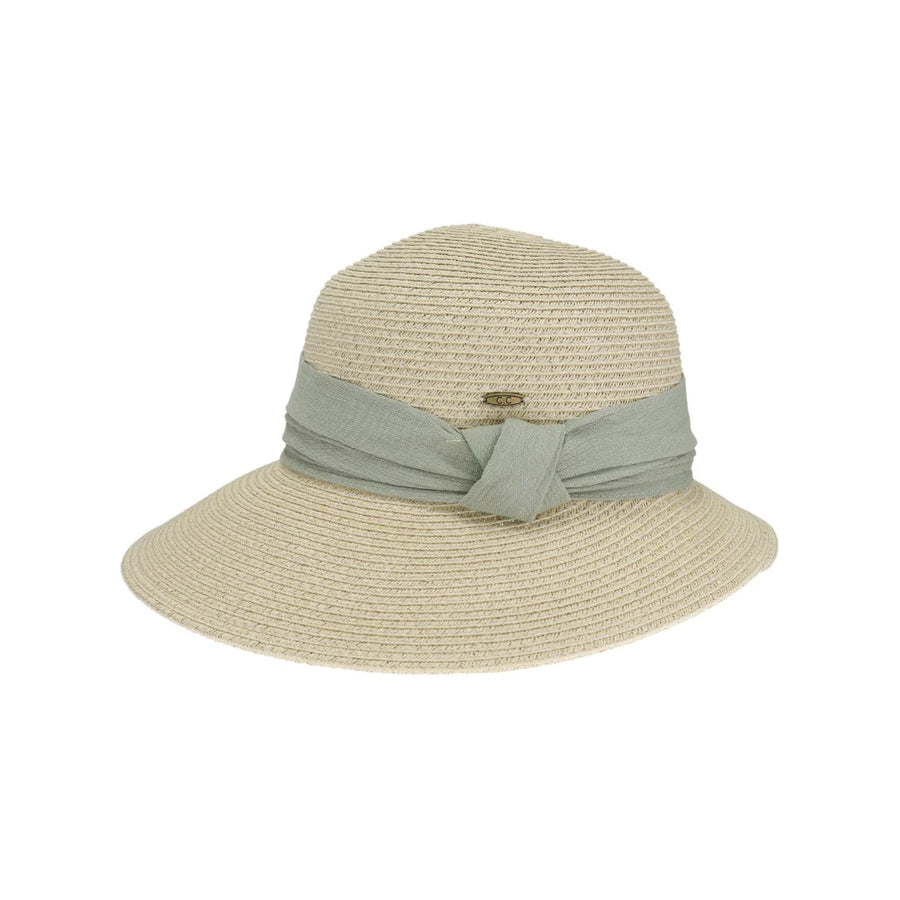 CC Gauze Trim Band Sun Hat