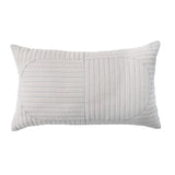 Cotton Chambray Quilted Lumbar Pillow 24X16"