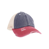 CC Tri Color Stone Washed High Pony Cap