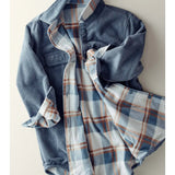 Reversible Plaid Corduroy Shacket