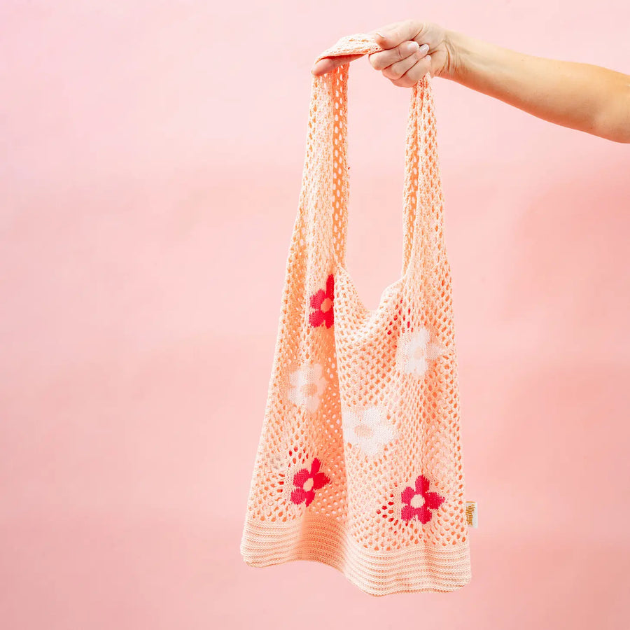 Floral Slouchy Crochet Bag