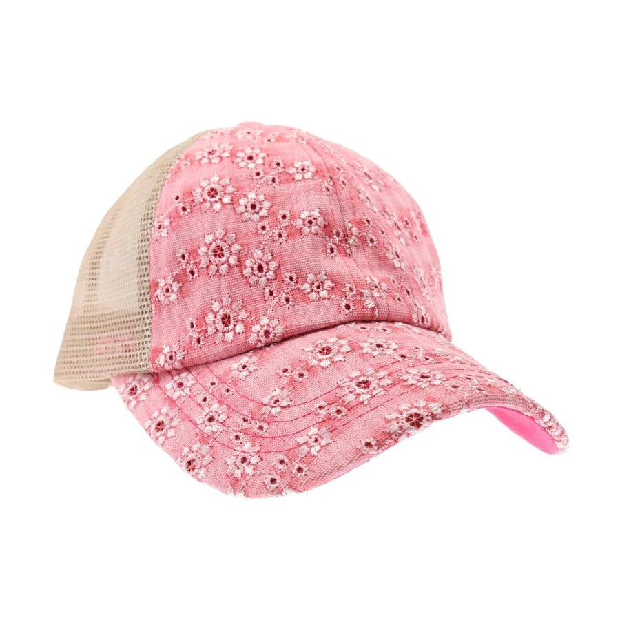 CC Embroidered Criss Cross High Pony Hat