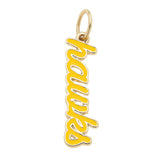 Iowa Hawkeye Enamel Script Charm