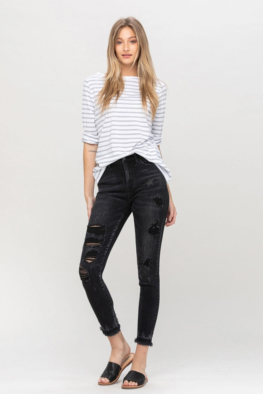 Haylie Star Print Vervet Skinny Jeans