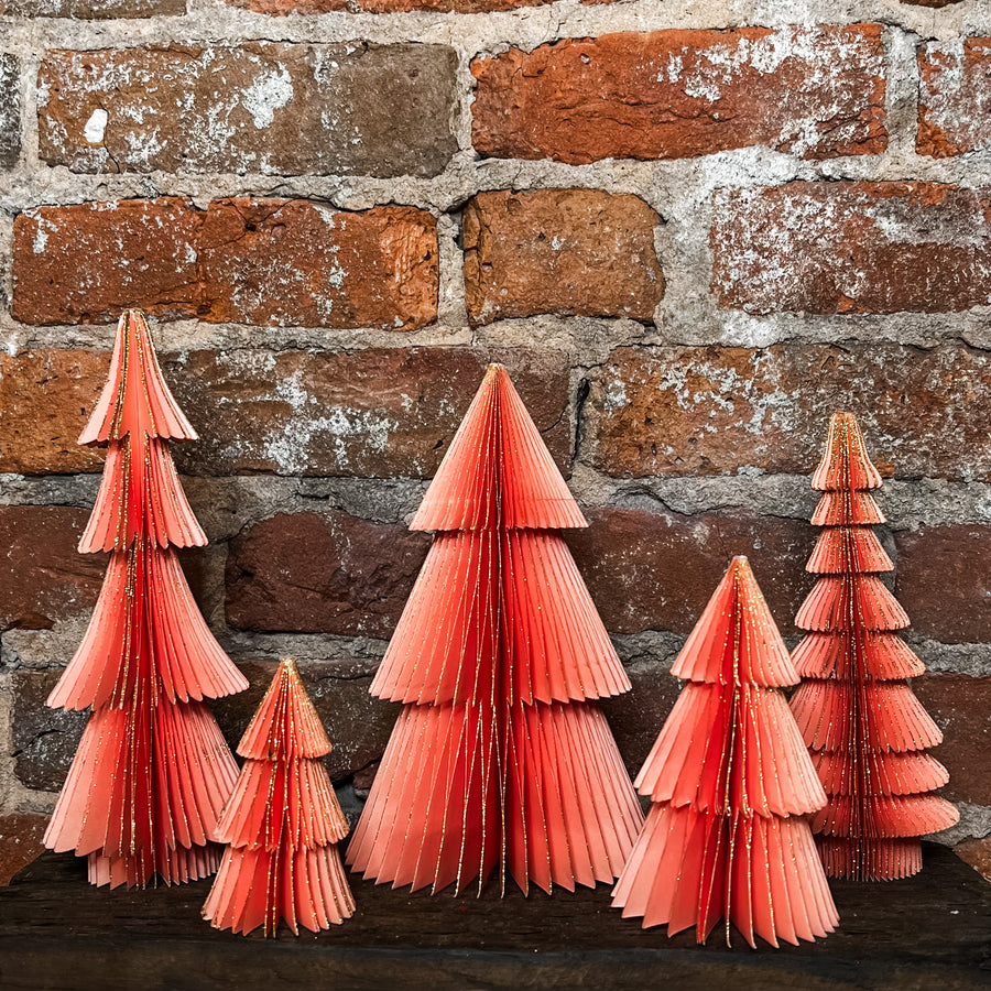 Recycled Paper Folding Honeycomb Trees (Set of 5)