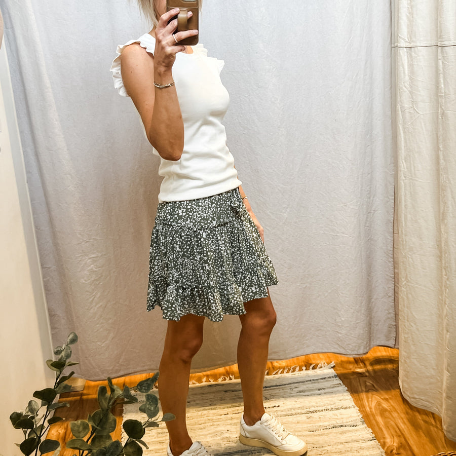 Geo Printed Mini Skirt