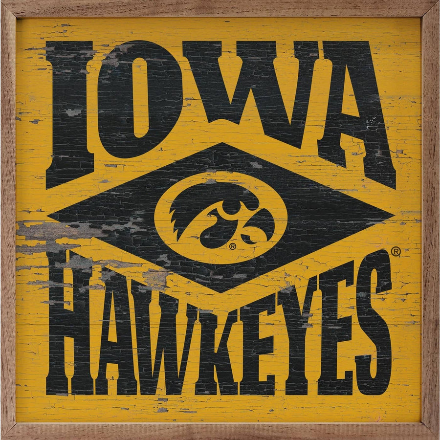 Iowa Hawkeyes Diamond Logo Sign 4x4"