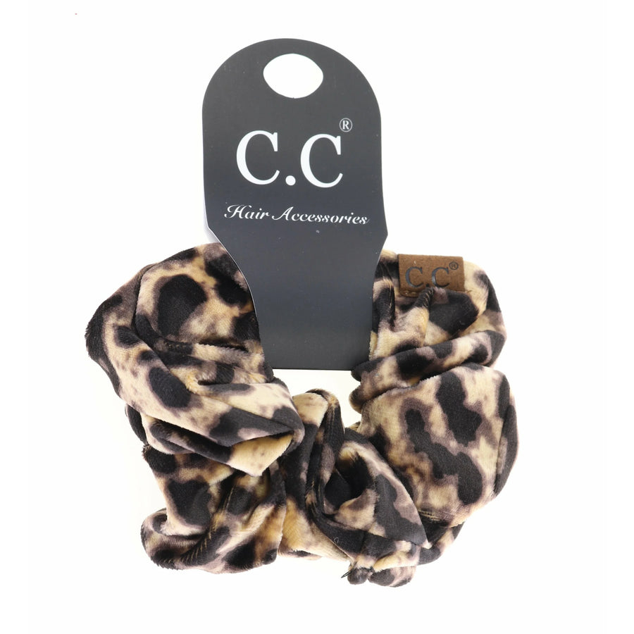 CC Leopard Velvet Scrunchie