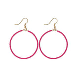 Ruby Solid Beaded Hoop Earrings