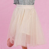 Girls Solid Layered Tulle Skirt