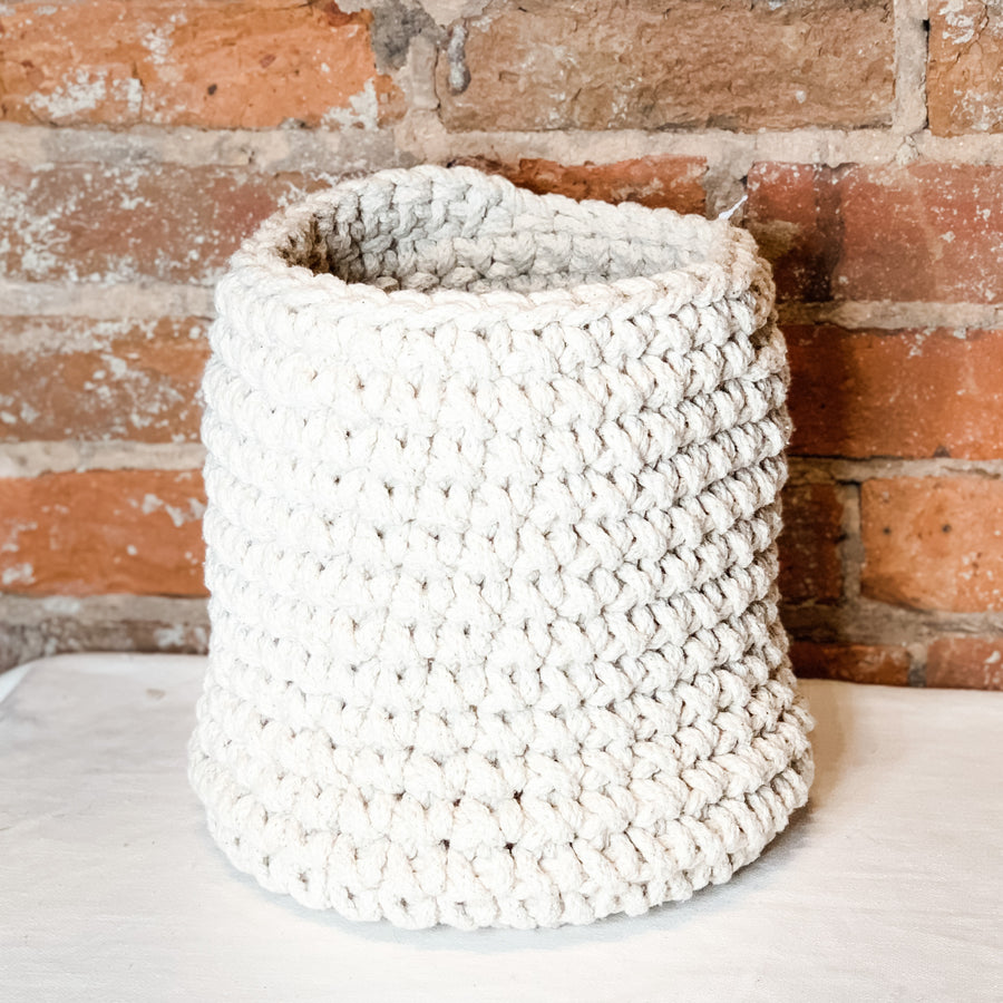 Cream Woven Rope Basket