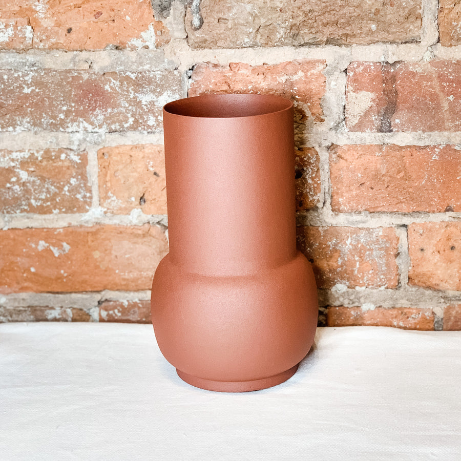 Matte Rust Metal Bubble Bottom Vase