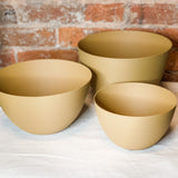 Matte Mustard Metal Textured Bowl