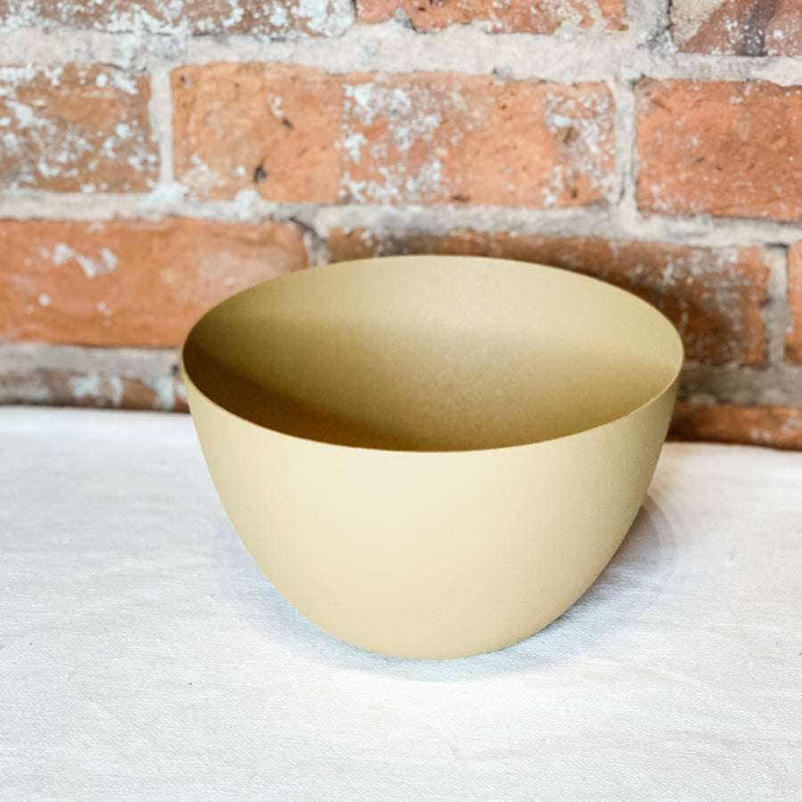 Matte Mustard Metal Textured Bowl