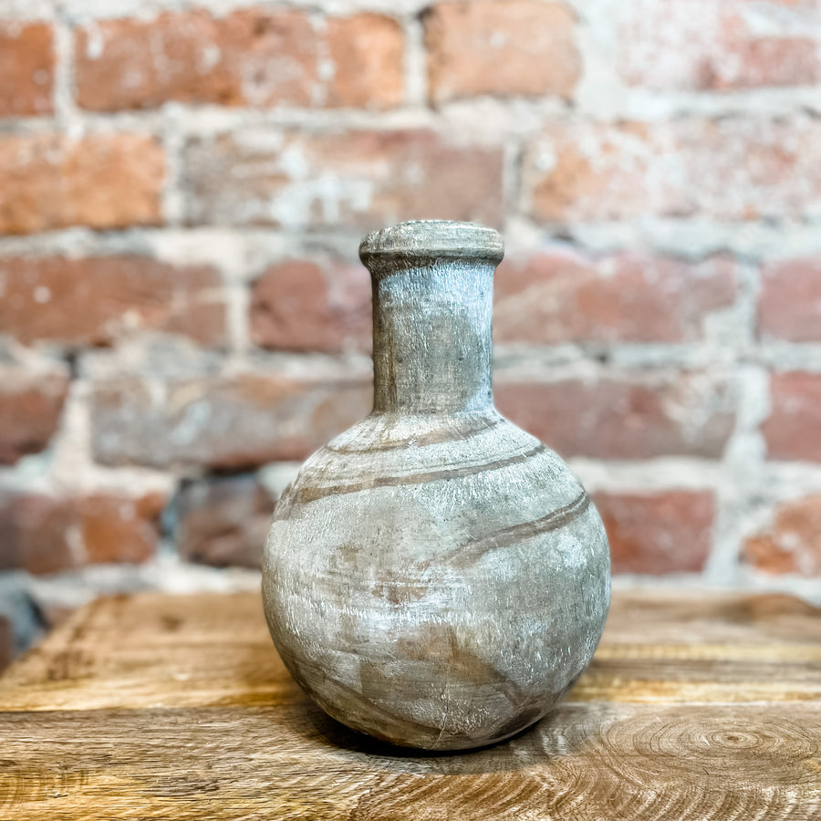 Pine Wood Bud Vase w/ Glass Insert
