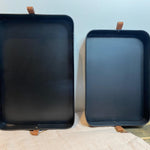 Black w/ Leather Handle Rectangle Tray - MarketPlaceManning