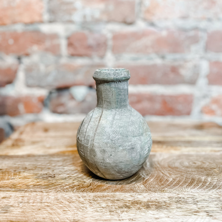 Pine Wood Bud Vase w/ Glass Insert