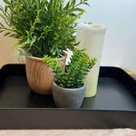 Black w/ Leather Handle Rectangle Tray - MarketPlaceManning