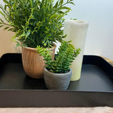 Black w/ Leather Handle Rectangle Tray - MarketPlaceManning