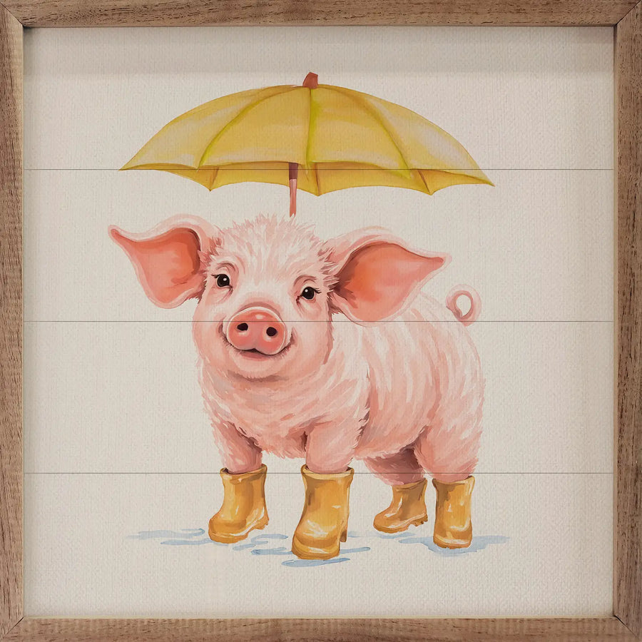 Pig in Boots Sign 4x4"