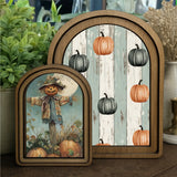Arched Striped Pumpkin Sign 8.25x11"